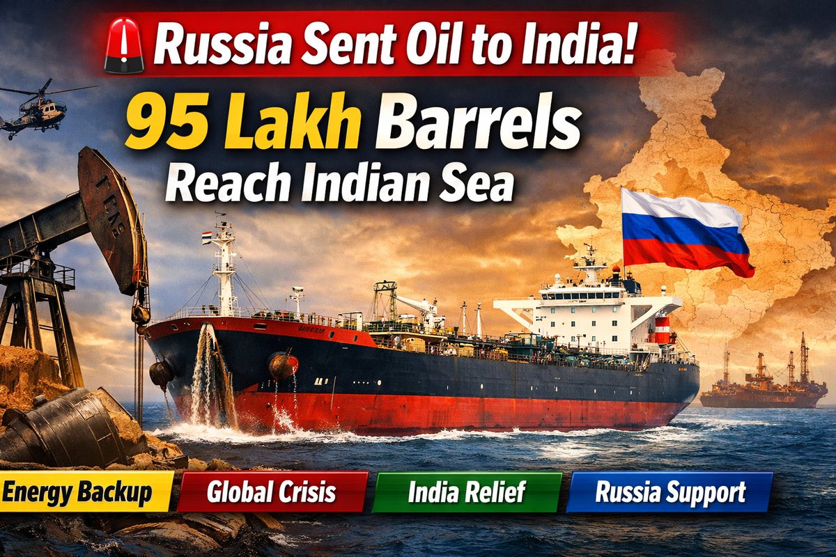 मिडिल ईस्ट तनाव के बीच रूस ने भारत के लिए 95 लाख बैरल तेल की संभावित सप्लाई तैयार की। जानिए क्या है पूरी सच्चाई और भारत की ऊर्जा सुरक्षा पर इसका क्या असर होगा।#RussianOil
#IndiaEnergy
#OilCrisis
#GlobalPolitics 👇👇👇hindiglobalnews24.blogspot.com/2026/03/russia…