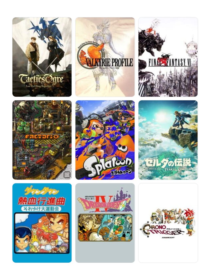 Cherno's tweet photo. 私を構成する9つのゲーム
#My9Games #私を構成する9つのゲーム
https://t.co/RgxsQwHh9y https://t.co/65eWtKZskl