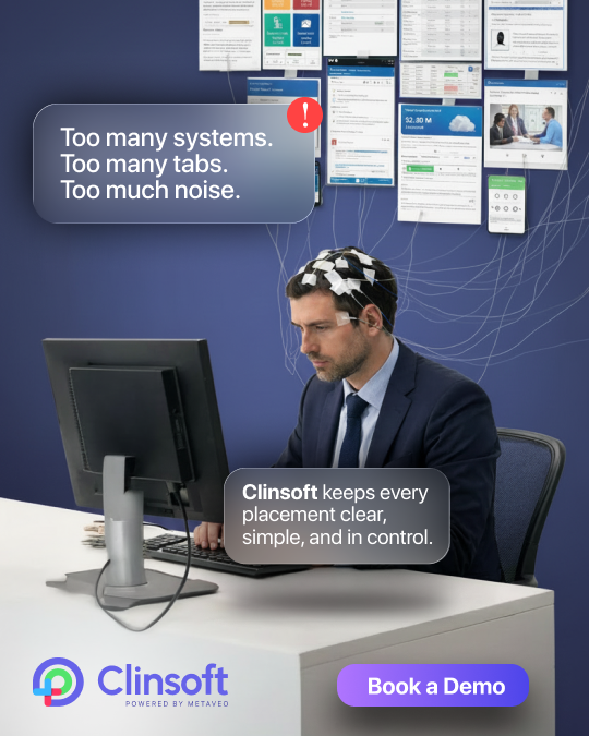 MetaveoAI's tweet photo. No more juggling multiple systems, endless tabs, or scattered information. Keep everything organized, clear, and under control on one platform.

Streamline your workflow and focus on what matters with Clinsoft.

🌐 https://t.co/EXIyDleT4D

#PlacementManagement #Clinsoft https://t.co/r5SITXMe68