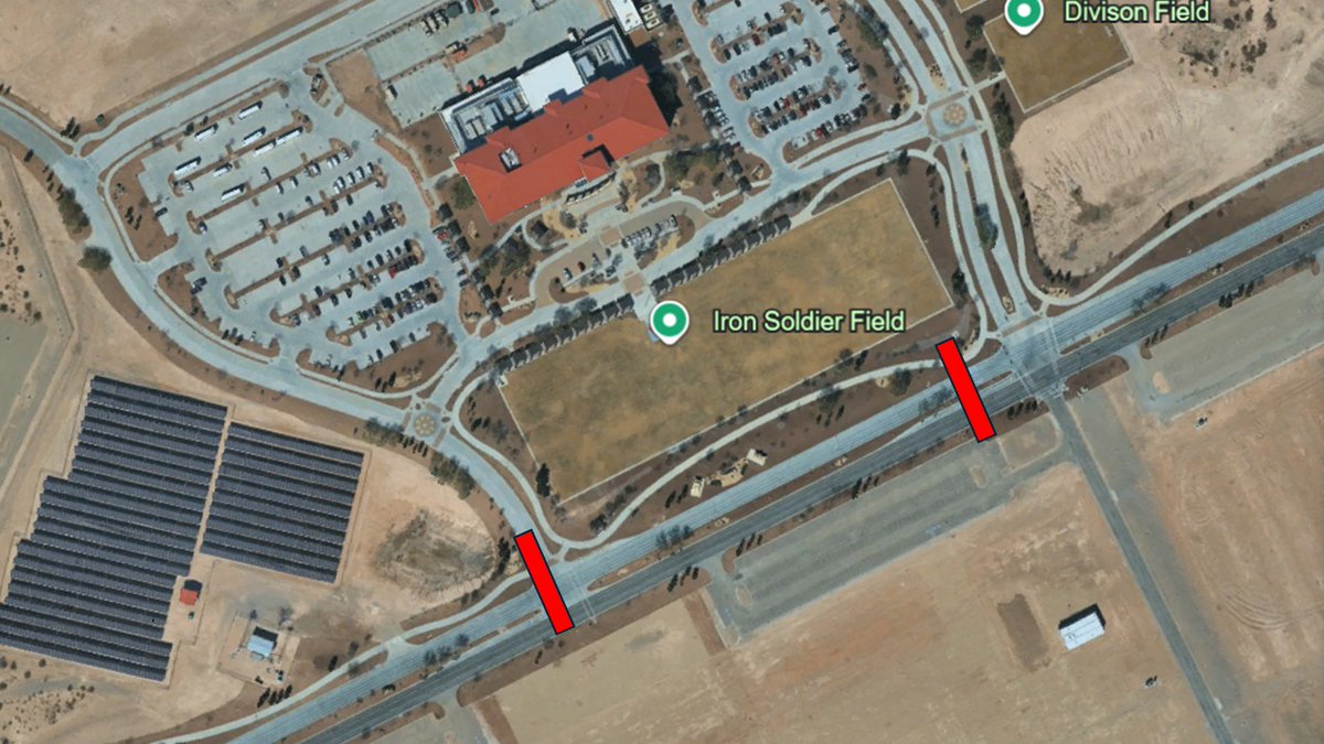 1stArmoredDiv's tweet photo. "Iron Soldiers, families, and Fort Bliss partners,
On 6 MAR 26, Sergeant Major Blvd. will be close in front of the 1AD Headquarters building from 0900-1200hrs for the concluding Torch Week events. Please plan accordingly." https://t.co/iiEDaGhi86