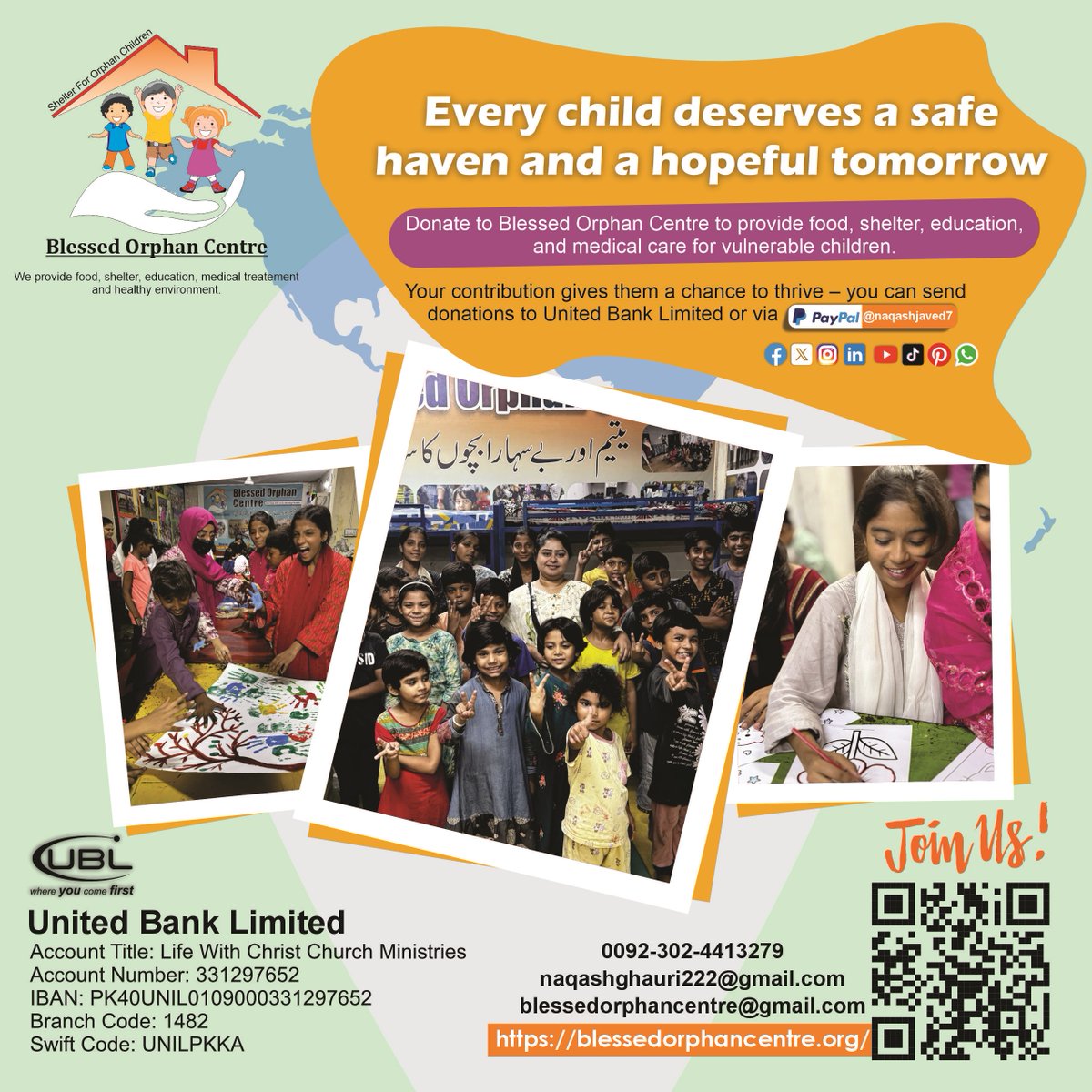 CentreBlessed's tweet image. Every child deserves a safe haven and a hopeful tomorrow – let your heart guide your hand to support Blessed Orphan Centre, where love turns into food, shelter, education, and healing. blessedorphancentre@gmail.com
 blessedorphancentre.org
#SupportInNeed #childwelfare