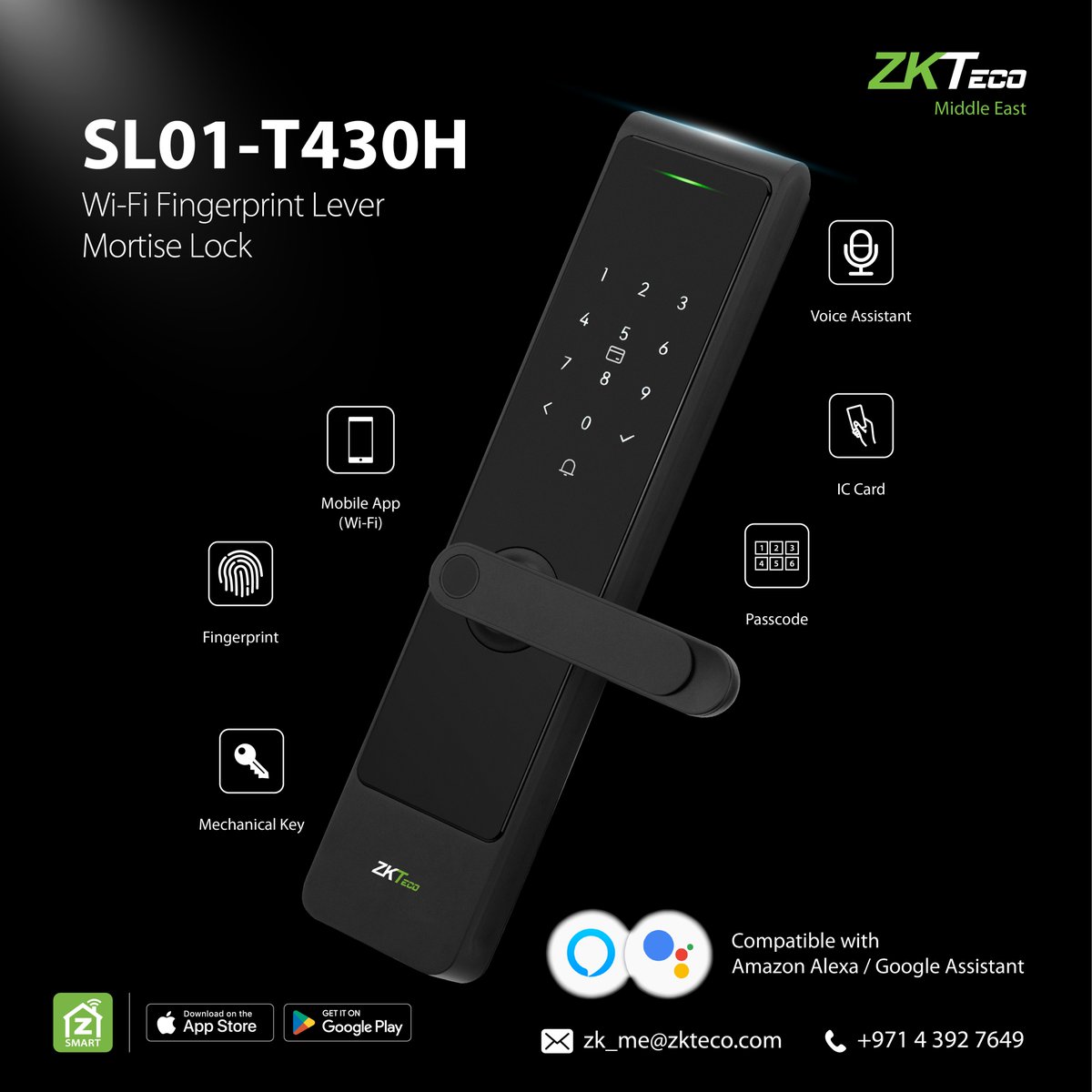 ZKTecoME's tweet image. 🔒 SL01-T430H
 Wi-Fi Fingerprint Lever Mortise Lock
Smart security made simple. Monitor and control your door anytime, anywhere through ZSmart for a seamless and secure access experience.

📩 Inquire Now: zk_me@zkteco.com
#ZKTeco #SmartLock #FingerprintLock #WiFiLock #SmartHome
