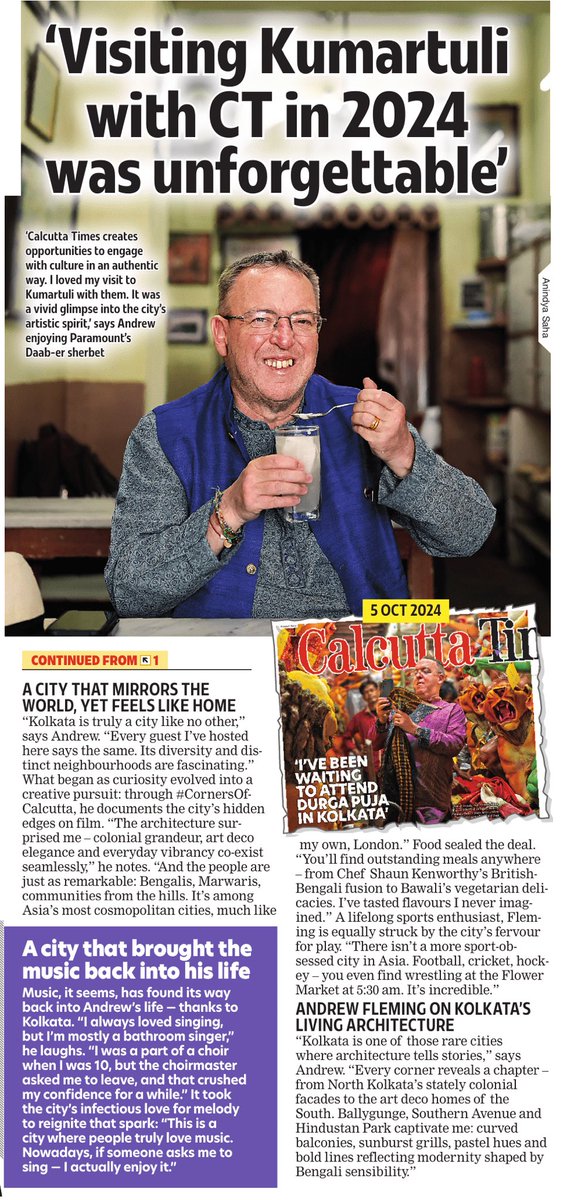 UKinKolkata's tweet photo. Our DHC @Andrew007Uk bares his heart out to @Calcutta_Times in this exclusive Tête-à-tête. 

We all know what Andrew wants to say: 

“কলকাতা, আমি তোমাকে খুব ভালোবাসি।” ❤️ https://t.co/uvMQwuohQe