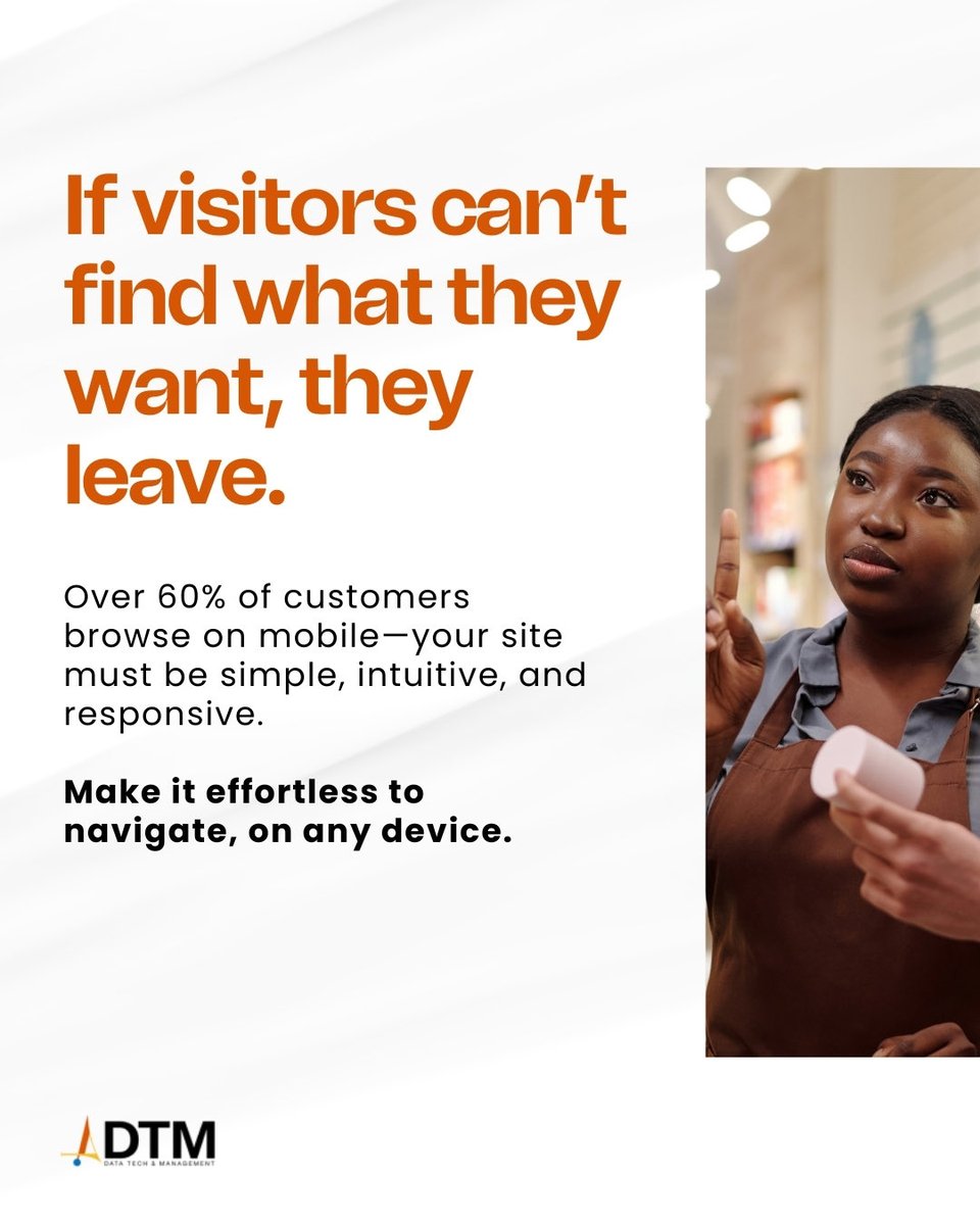 Adtm_Tech's tweet photo. Most e-commerce stores lose customers before they even see the product.
Here’s how to fix:
Intuitive navigation + mobile-friendly design
Follow us
#ADTMTech #EcommerceTips #BusinessGrowth #DigitalMarketing #WebsiteDesign OnlineBusiness ConversionOptimization SMETips BrandStrategy https://t.co/56QTbyvnoy