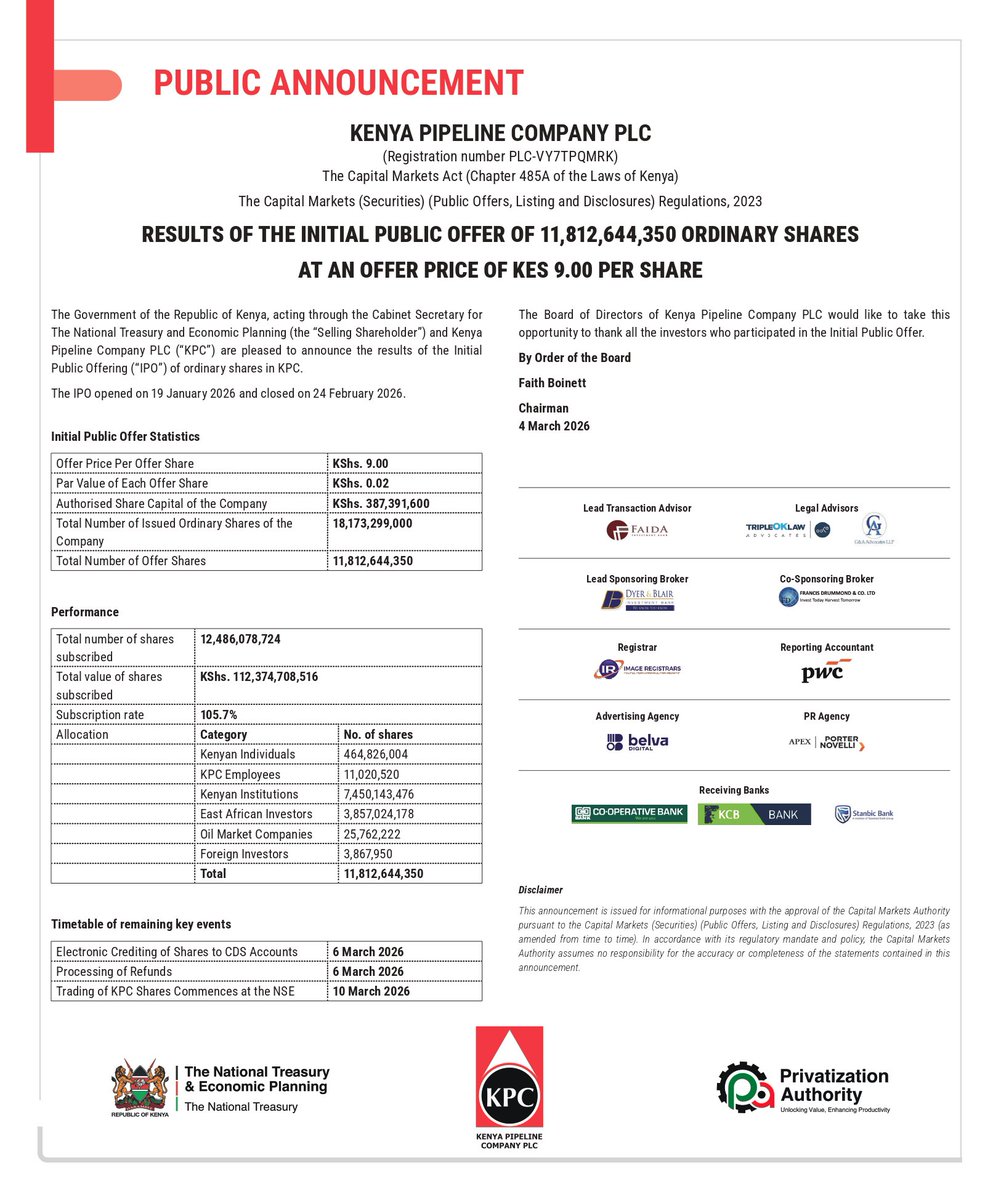 Kenya Pipeline Company PLC tweet media