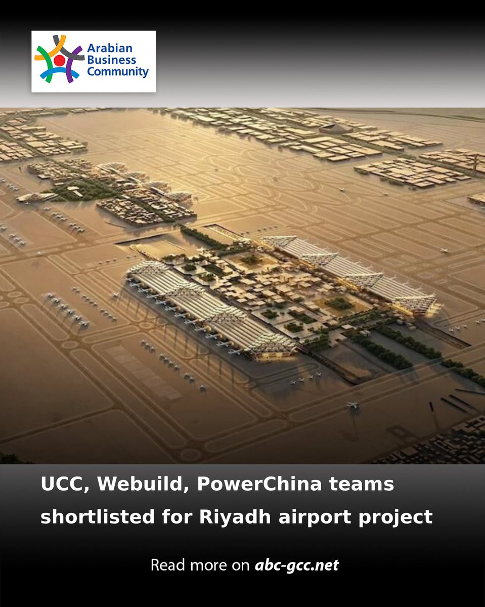 ABCinGCC's tweet image. The King Salman International Airport has shortlisted three international contractor teams for early contractor involvement work on Terminal 6 as part of the $30 billion airport development programme.
Read more on abc-gcc.net/News/1/393623
#ABCNews #Airports #Contractor #Terminals