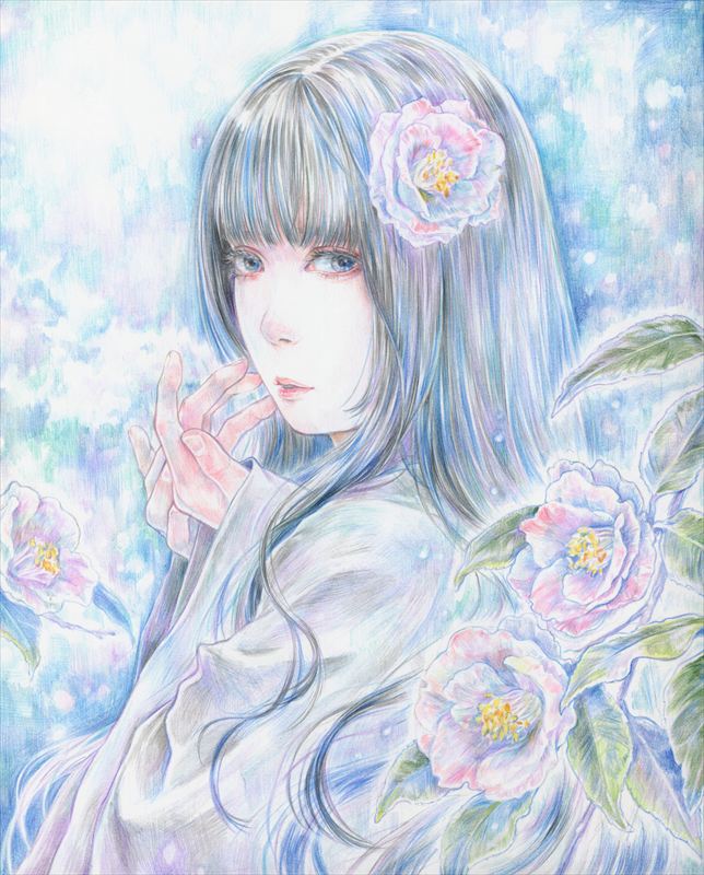佐々木茜個展「Phantom」開催中です。
2026年2月21日（土）～3月8日（日）　月曜・火曜休
水曜～土曜：13:00～19:30、日曜：13:00～18:00
jiromiuragallery.com/exhibition/pas…

「雪女郎」2026 ケント紙に色鉛筆、シャープペンシル 27.3x22.0cm (F3)