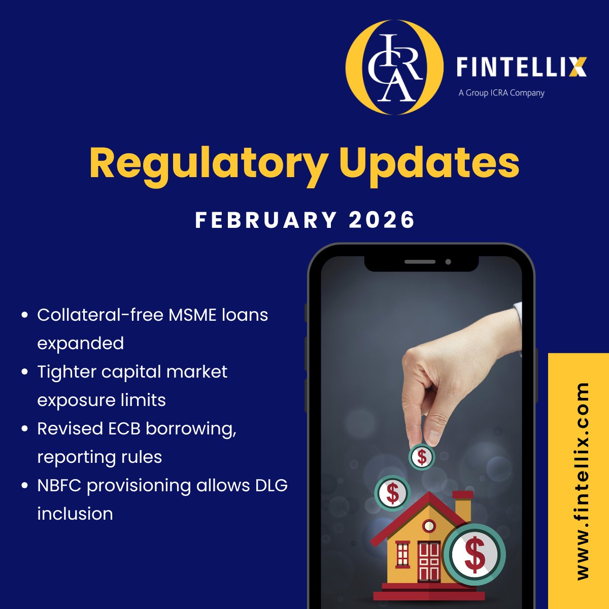 Key regulatory developments in February 2026 centred on overhauling credit facility guidelines and refining foreign exchange borrowing frameworks across the financial sector.

Read full updates here: fintellix.com/wp-content/upl…

#Fintellix #RegulatoryUpdates #Finance #RiskGovernance
