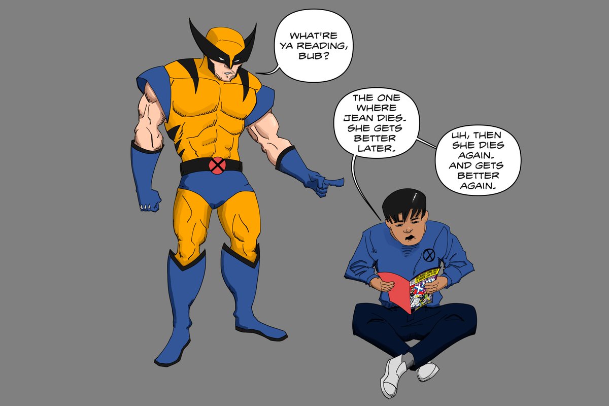 Part of a poster for a school project of mine. If this was real, I'd be too scared to criticize X-Men comics in front of Wolverine