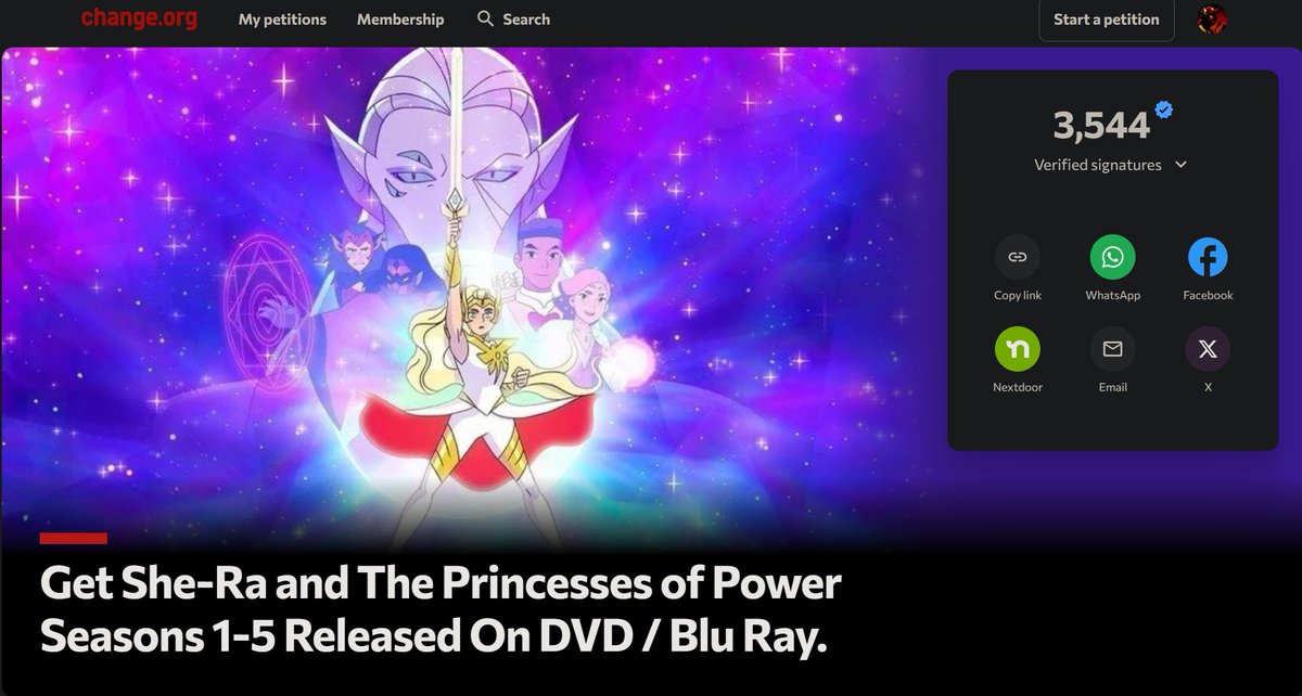 Sea_Hawk1312's tweet photo. Nearing 3600. Since it's off Netflix &amp; there's no clue as to what is happening next, push DreamWorks to release a physical copy of the entire series. Sign this &amp; mail them letters (1000 Flower St Glendale CA 91201) among other things.
#Shera 
https://t.co/1eH4thr4DS https://t.co/5xXMzpHFW1