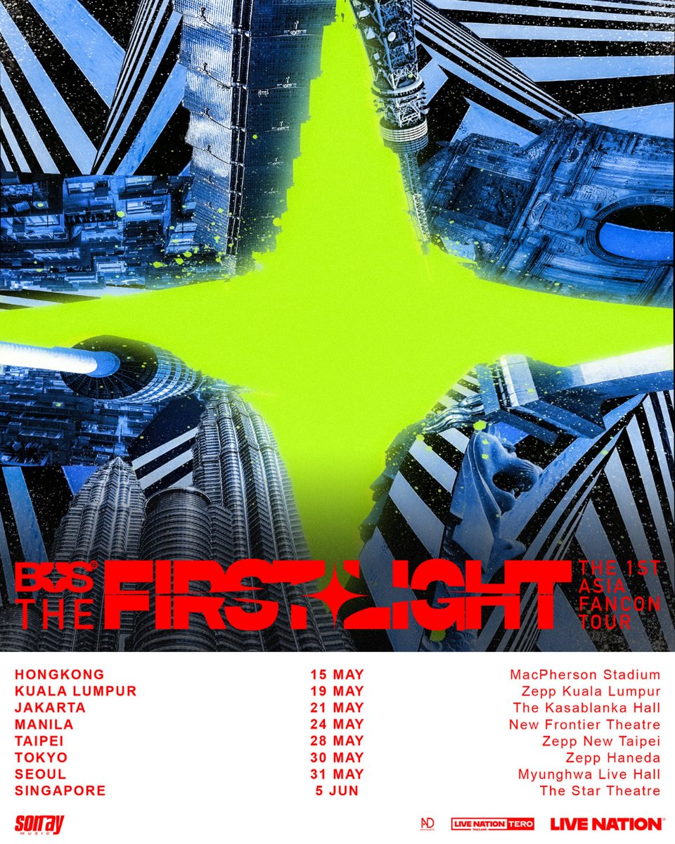 BUS THE 1ST ASIA FANCON TOUR : THE FIRST LIGHT
BEUS พร้อมมั้ย! เตรียมสนุกกับเอเชียทัวร์ของ BUS กัน
รายละเอียดเพิ่มเติมและซื้อบัตร คลิก livenation.asia ⭐️

Just Announced. BUS.
BUS THE 1ST ASIA FANCON TOUR : THE FIRST LIGHT
BUS is bringing their first-ever Asia tour to