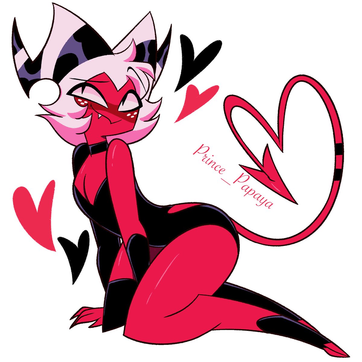 I ended up really liking what I did last time, so did again for mox lol❤️🖤

#helluvabossfanart #moxxie