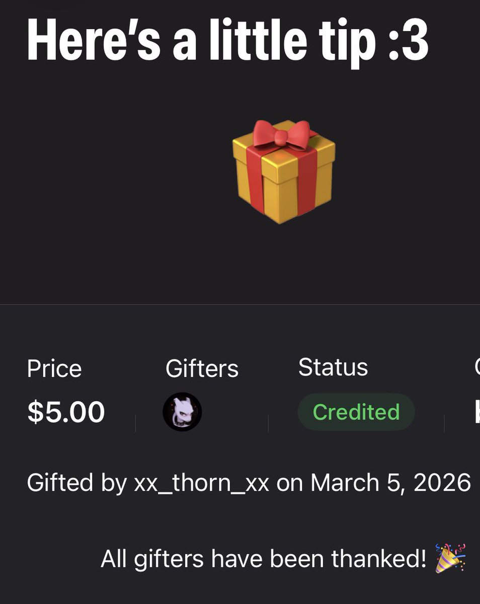 hottprincesspup's tweet photo. I GOT MY FIRST GIFT ON THRONE THANK YOU @xX_Thorn_Xx IM KISSING YOU ON THE MOUTH 🩷🐾 https://t.co/fdM3sSboiS