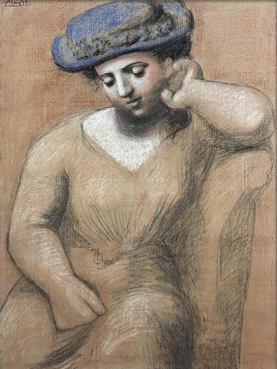 パブロ・ピカソの「Seated Woman with Hat」。 この手の写実的な作品っ