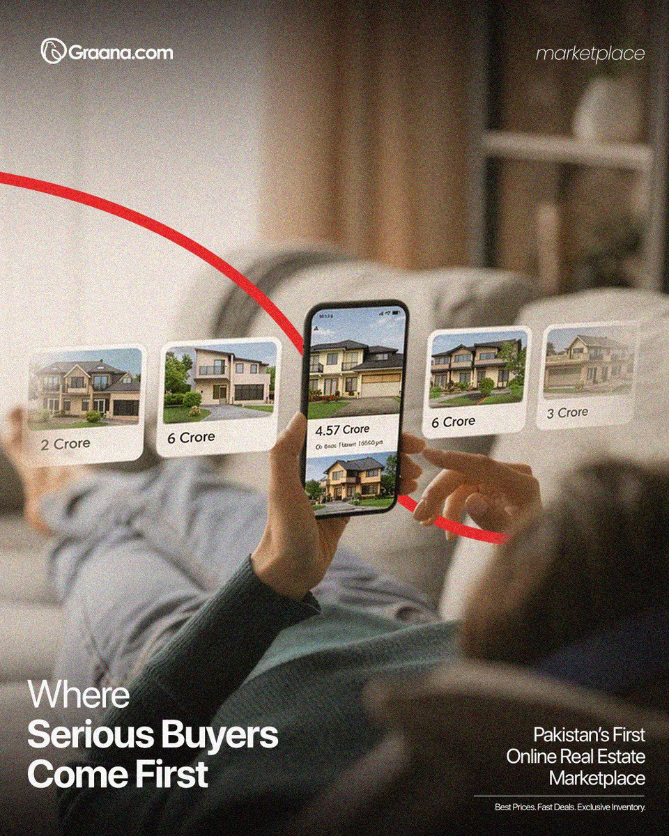 GraanaCom's tweet photo. Buying property isn’t a casual decision. It’s about finding the right location, the right value, and the right opportunity.

Graana Marketplace is designed for serious buyers who want access to verified listings, clear pricing, and properties that truly match their needs.

Because when you’re ready to make the right move, you deserve a platform that puts you first.