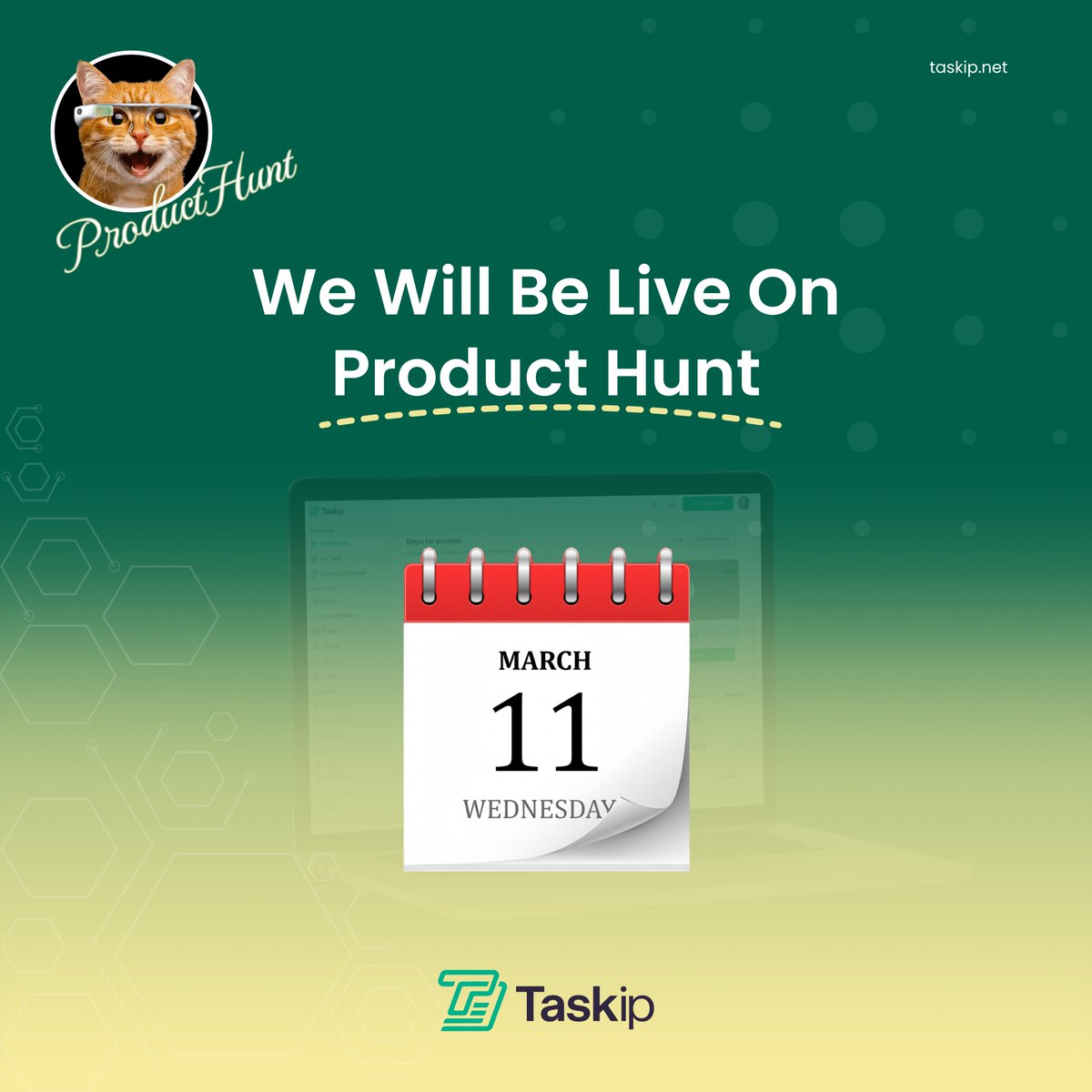 taskipapp's tweet photo. Taskip is launching on Product Hunt on March 11th π
After months of redesigning, weβre finally ready to share it with the world.
π Mar 11, 2026
β° 12:01 AM PDT
β° 3:01 AM EST
β° 1:01 PM BST
See you on launch day π
#ProductHunt #SaaS #Startup #Taskip https://t.co/RfZ1lIcJwV