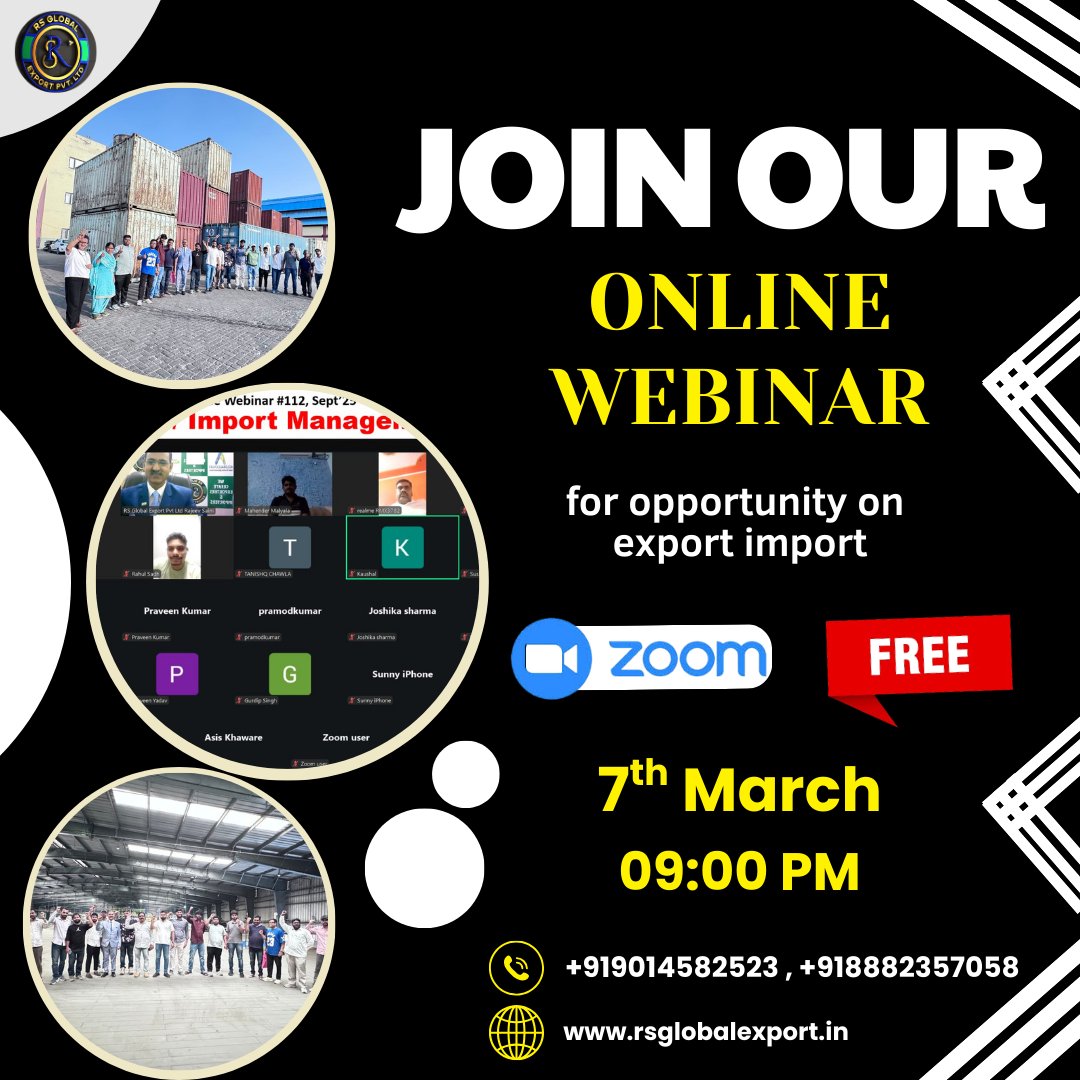 Rajeev17531625's tweet photo. Join our online export import free webinar.

contact us: +919014582523 , +918882357058
visit us: https://t.co/ZwUI1qog1Y

#rsglobalexport #rajeevsaini #FreeWebinar #OnlineWebinar #BusinessTraining #StartupBusiness #EntrepreneurIndia #ExportOpportunity #LearnExport #GlobalBusiness https://t.co/KJt3o6uej4