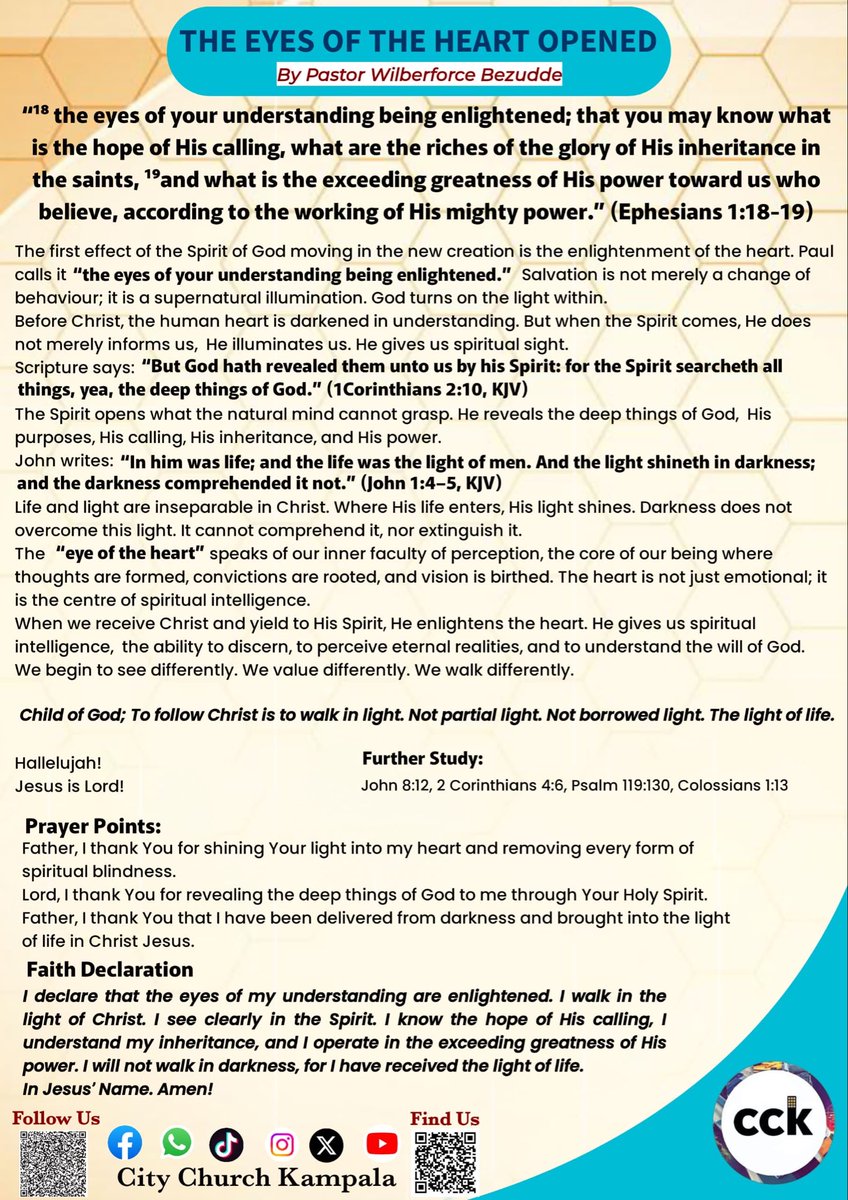 citychurchkla's tweet image. Child of God; To follow Christ is to walk in light. Not partial light. Not borrowed light. The light of life.

Tap on the link 👇for full devotion 
whatsapp.com/channel/0029Va…

#TheEyesOfTheHeartOpened
#CckDailyDevotion
#NothingMissingNothingBroken
#2026ElevateYourVision