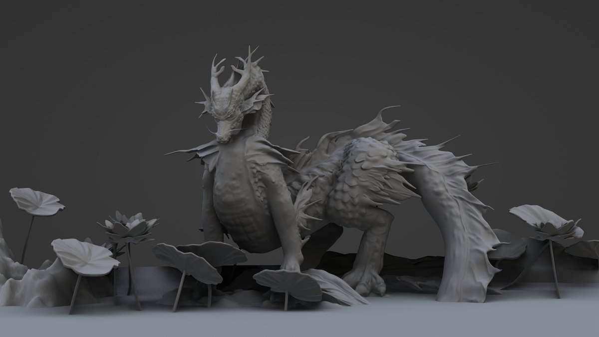 dragon 蓮の花が咲く時期にだけ現れる神竜というテーマで制作しました