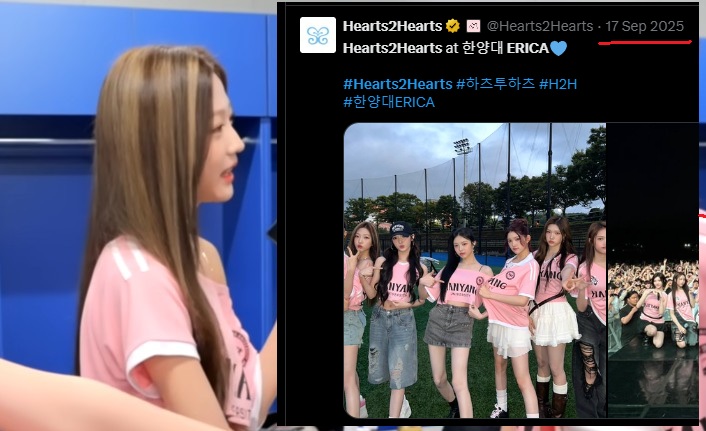 mfrblog's tweet image. ‘RUDE!’ Recording BH2ND 
filming recording RUDE di bulan september 2025 :
 - baju Yuha 
- Jaket Carmen
 - rambut Stella 
 #hearts2hearts #h2h #RUDE