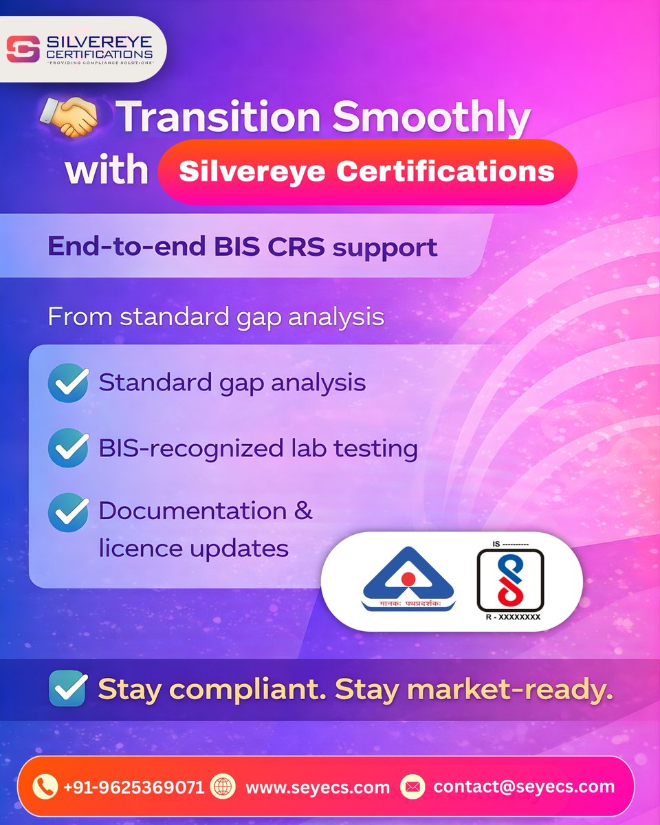 Official_seyecs's tweet image. 🚨 LED Lamps Compliance Update

IS 16102 (Part 1):2026 is now in force. BIS licence holders under the 2012 standard must upgrade before 02 Aug 2026 or licences may become invalid.

🔗 seyecs.com/blogs/wp-conte…

#BISUpdate #IS16102 #LEDCompliance