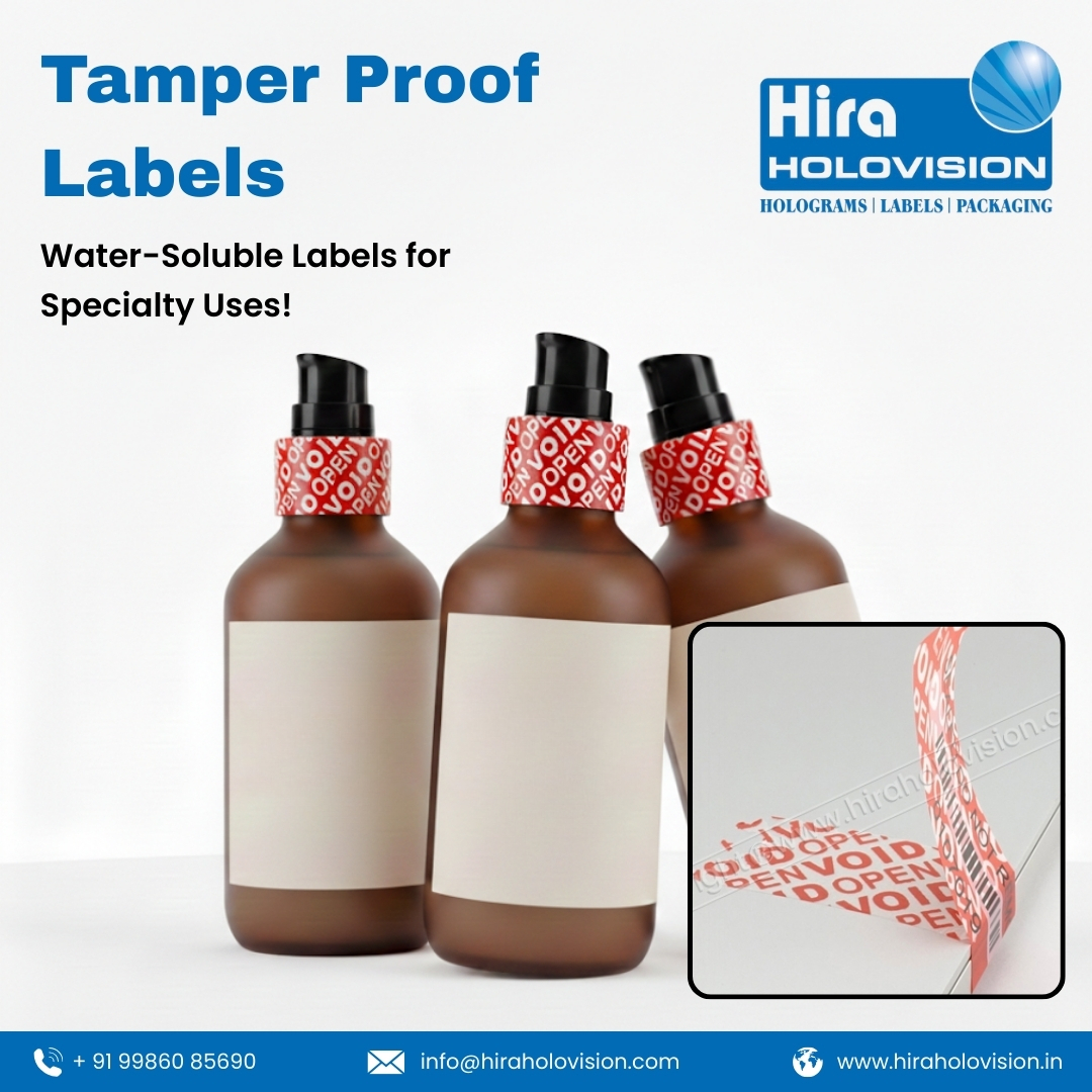 HHolovision's tweet image. Protect your products with Hira Holovision Tamper Proof Labels—destructible vinyl that reveals tampering instantly. Ideal for food, cosmetics, and pharma packaging.

Visit: hiraholovision.in/products/tampe…

#HiraHolovision #TamperProofLabels #DestructibleVinyl #WaterSolubleLabels