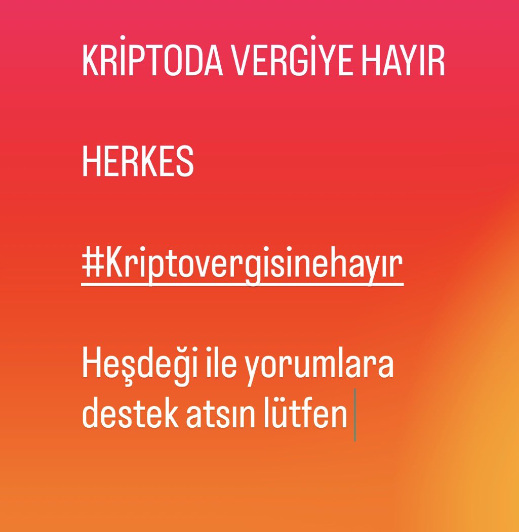 #KRİPTOVERGİSİNEHAYIR 

İnsanlar yıllardır içeride 10x 20x zararda dünyanın en riskli varlıklarından vergi mi alınır ya?? 

Borsalar çuval çuval para kazanıyor vergi alınacaksa onlardan alınmalı. Geri çekin vergi olayını alım satımlarda onda 3 oranında hadi o da mantıksız ve