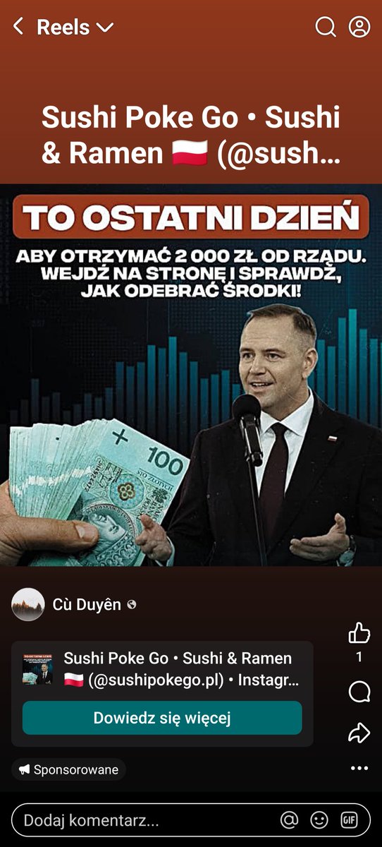 ScamBagPl's tweet photo. Wiarygodne, bardzo 🙂 #ScamInwestycyjny @Meta https://t.co/8igp8jrBn5