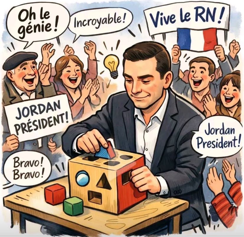 Il est nul. Creux. Incompétent. Ne comprend rien à rien. Il a le QI d'un bulot. Il est asservi à #Poutine Il crache sur l'UE. Il fraye avec les néo-nazis. Et pourtant, un tiers de ces connards de Français sont prêts à voter pour lui au 1er tour de la présidentielle. #Bardella #RN