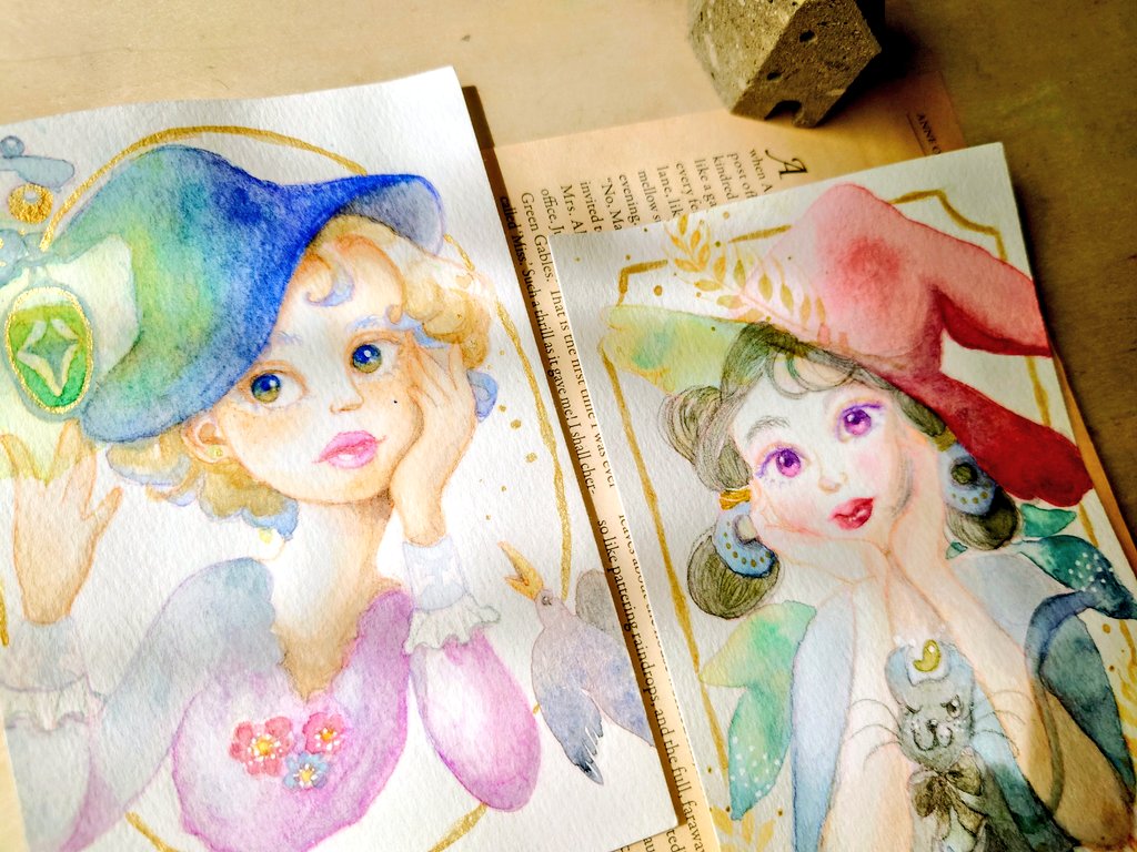 32Owlpost's tweet photo. ベテラン魔女と和の魔女🐦‍⬛

調薬上手な魔女と豊穣の魔女さんです
春らしい作品も少しずつ載せる予定です

#イラスト　#watercolor  #witch　#minne https://t.co/qbqaebI8aj