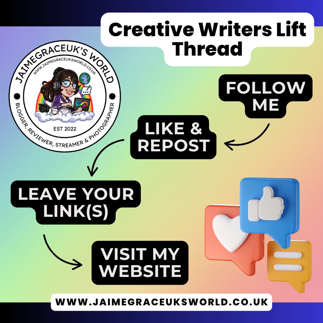JaimeGraceUK's tweet photo. #ShamelessSelfpromoThursday #writerslift 
 
📝Follow me
📝Like &amp; RT
📝Leave your link(s)
📝Visit my blog

Drop your #Books #Poetry #Websites #Videos #Arts #Music #Novels #Etsy #Stories #Podcasts #Blogs #Audiobooks #Youtube #WIP #StreamerCommunity 

https://jaimegrace... https://t.co/vt0AiJBOHK