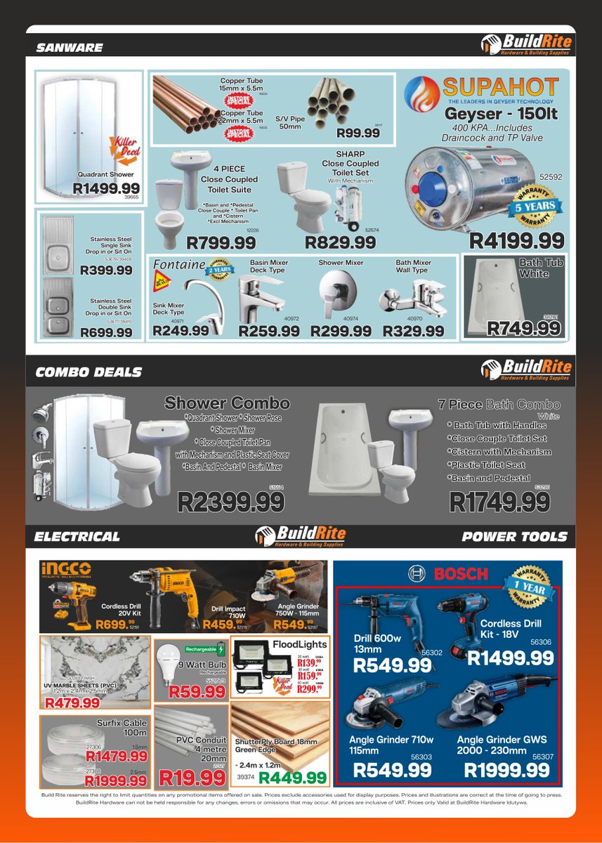 BuildriteH's tweet image. BuildRite Hardware March Madness Sale is now on at Idutywa... Are you ready for these Crazy prices and many more Amazing deals!!!😁

#BuildRite #buildriteh #buildritehardware #Idutywa #Dutywa #mbashe #easterncape #047