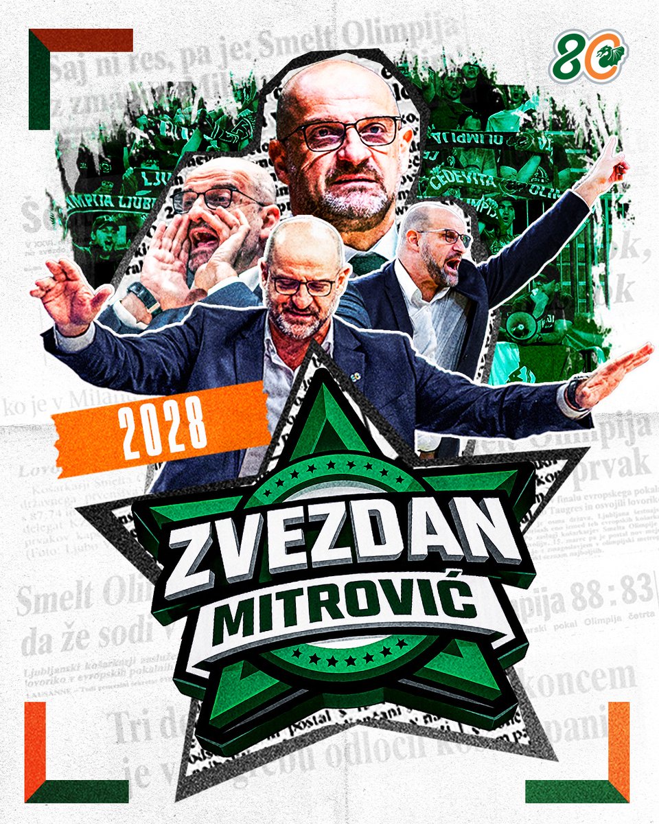 KKCedOL's tweet photo. ✍️ Zvezdan Mitrović ostaja z nami do 2028!

Glavni trener Cedevite Olimpije je podaljšal pogodbo s klubom do konca sezone 2027/28.

Skupaj nadaljujemo našo pot. 💚🧡

#ZmajevaDruzina https://t.co/HdPVAsEXGh