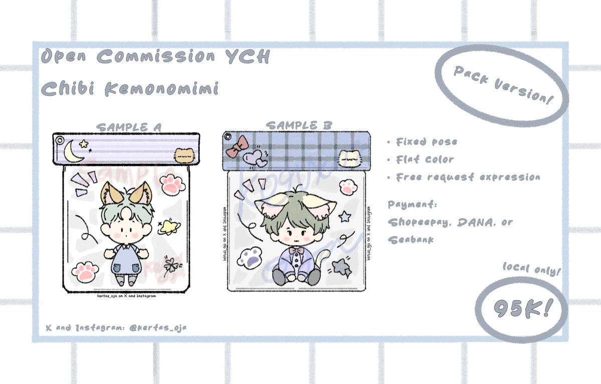 ʏᴜᴋᴏᴡ˖Ი𐑼⋆ ych chibi comms open🍀 tweet media