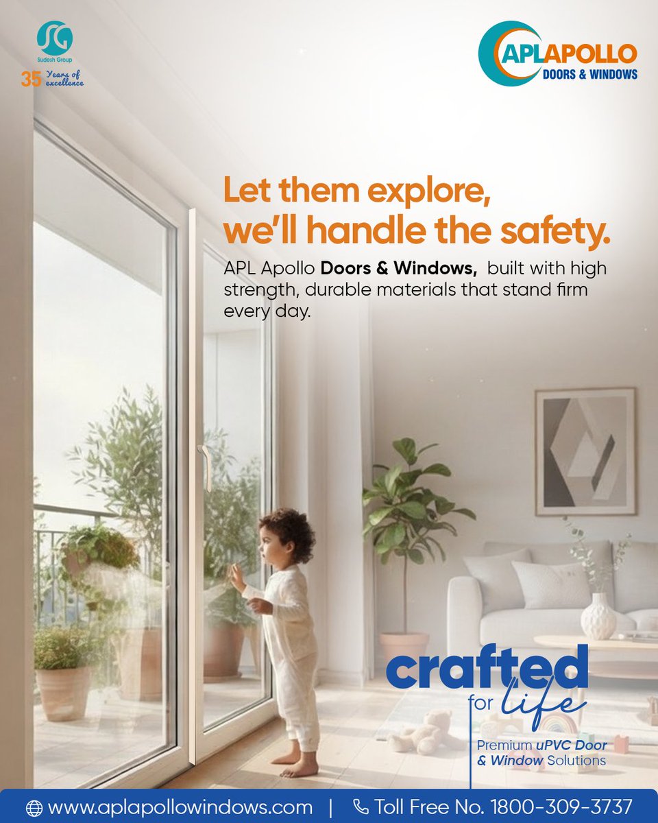 aplapollowindow's tweet image. Curiosity is natural. Weak products shouldn’t be.

APL Apollo sliding doors are built with high strength, precision engineered materials keeping your home secure through sheer structural strength.

#APLApollo #APLApolloDoorsandWindows #UPVCDoorsAndWindows #BuildingInnovation