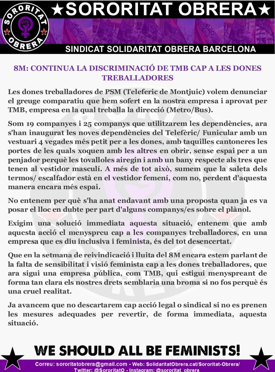 Solidaritat Obrera Sindicat Oficis Varis Barcelona tweet media