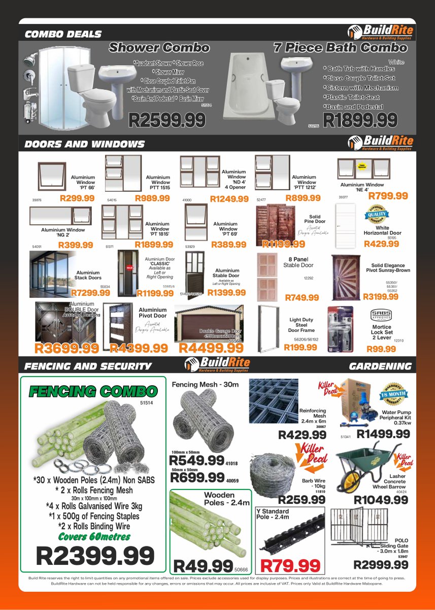 BuildriteH's tweet image. BuildRite Hardware March Madness Sale is now on at Mabopane... Are you ready for these Crazy prices and many more Amazing deals!!!😁

#BuildRite #buildritehardware #mabopane #tshwane #soshanguve #UnitN #0190