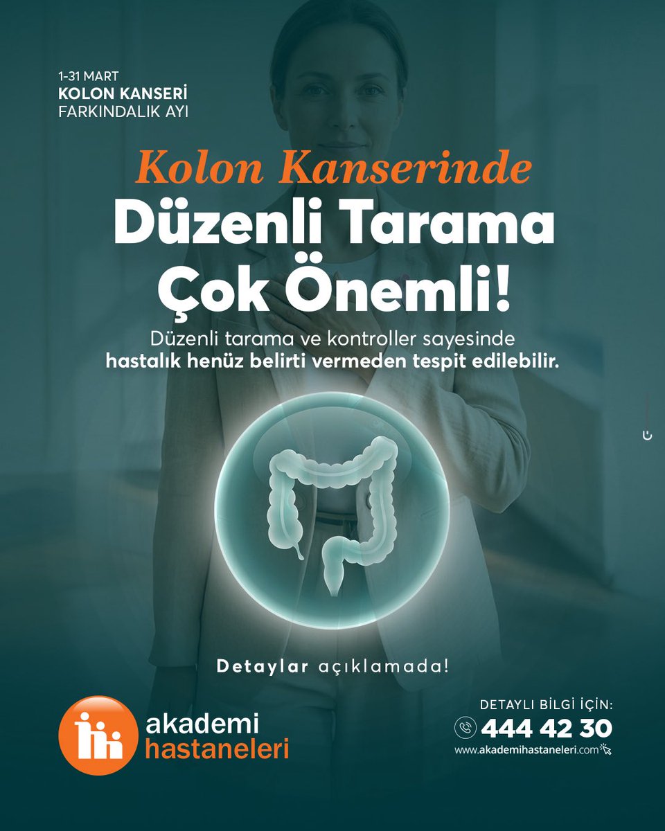 Kolon kanseri, dünyada en sık görülen kanser türlerinden biridir.
Ancak sevindirici olan şu ki; erken teşhis edildiğinde büyük oranda tedavi edilebilir.

Düzenli tarama ve kontroller sayesinde hastalık henüz belirti vermeden tespit edilebilir.