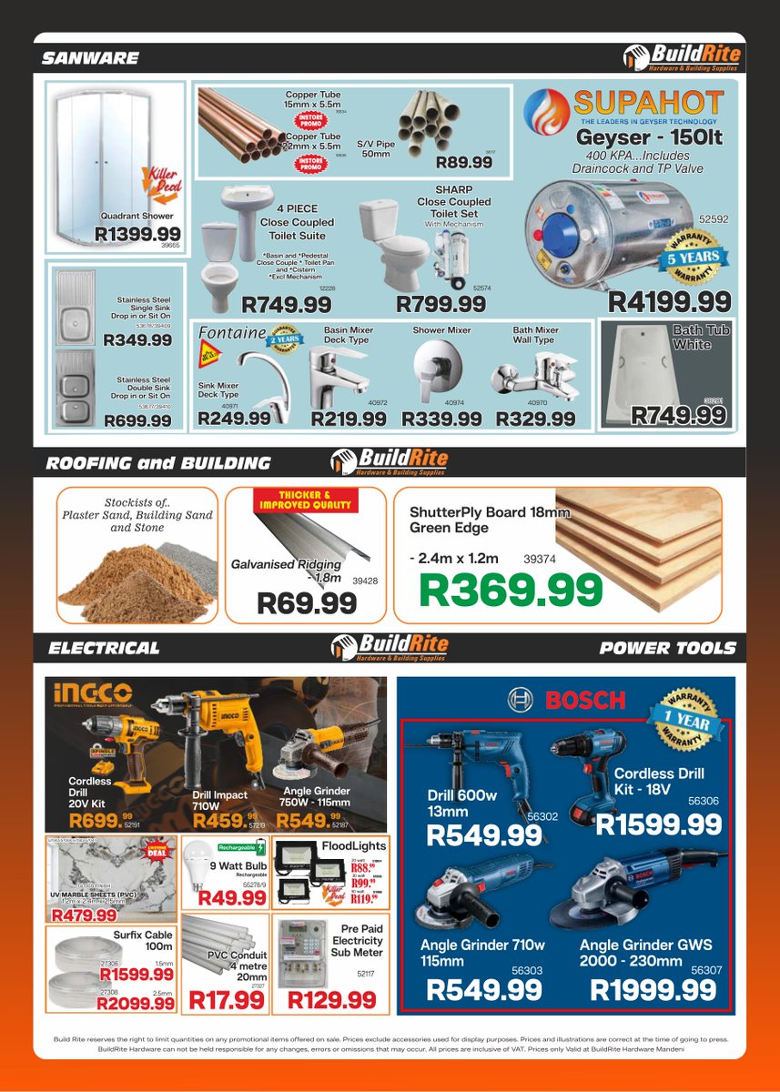 BuildriteH's tweet image. BuildRite Hardware March Madness is now on at Mandeni... Are you ready for these Crazy prices and many more Amazing deals!!!😁

#buildritehardware #Mandeni #mandini #sundumbili #ilembe #ilembedistrict #4490