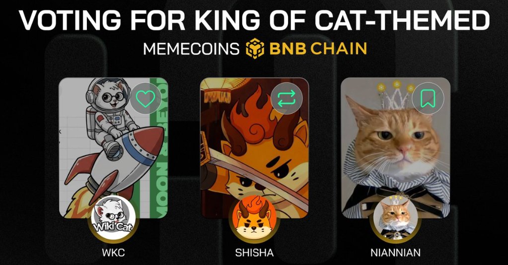 With the market eyeing the next big move, which community has the strongest diamond hands? 💎🙌
Who will dominant in the 2026 🤔💯
Who is your pick for the King of Cats? ⚔️👑

1️⃣ LIKE ❤️ for $WKC - 
<a href="/wikicatcoin/">Wiki Cat</a>
 
2️⃣ RETWEET 🔄for $SHISHA - 
<a href="/shisaBNB/">SHISA</a>

3️⃣ BOOKMARK 🔖 for