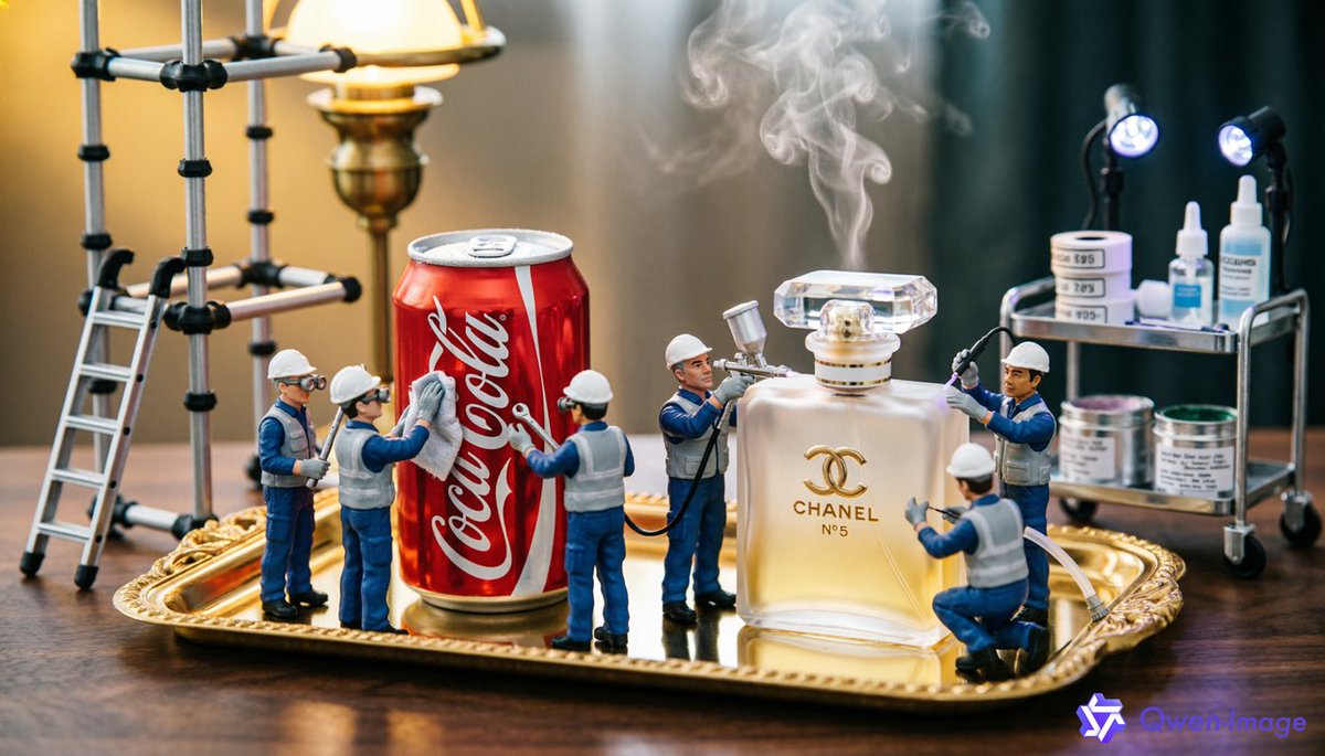 Ultra-Detailed Miniature Industrial Scene with Coca-Cola
