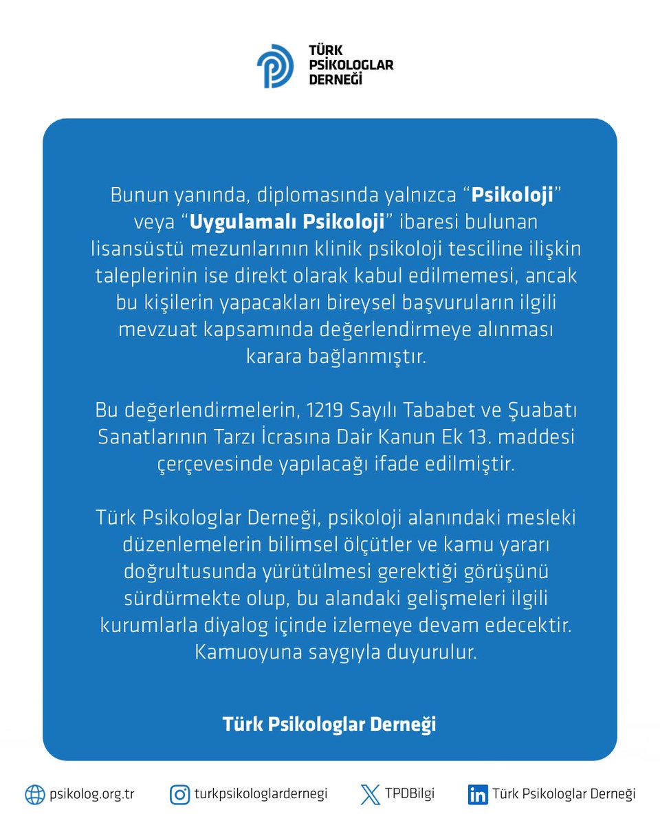 Türk Psikologlar Derneği tweet media