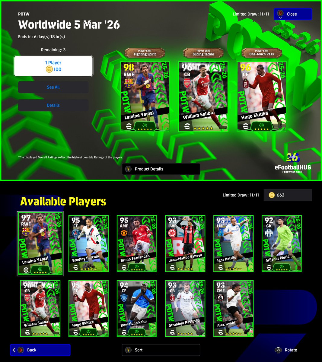 RESMİ POTW🟢

#eFootball