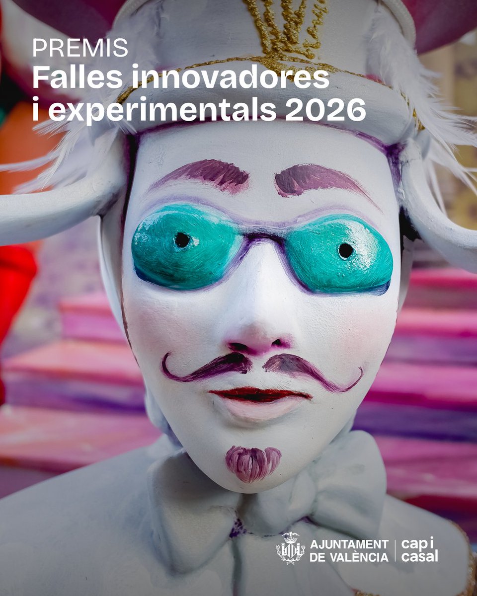 AjuntamentVLC's tweet photo. 🔎 En cerca de comissions que trenquen motles.
Els Premis a les #Falles26 #Innovadores i #Experimentals són ací.
Per a monuments grans i infantils amb idees valentes, noves tècniques i materials #sostenibles.
🫰 Fins a 1.500 €
⏳ Termini: 13 de març
🔗 https://t.co/NomRLK8KeH https://t.co/D03kWEDzU6