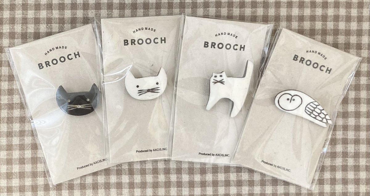 【再入荷】水牛の骨で作られた「ボーンブローチ」猫とふくろうが再入荷しました✨存在感があって、とってもかわいいです！