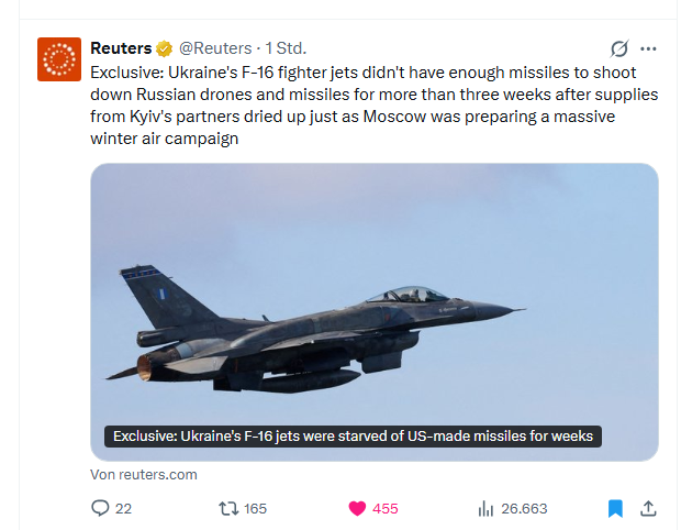 These missiles are only produced in the USA.

The USA had delayed and even halted deliveries to Ukraine to put pressure on Ukraine and force negotiations with Russia.

And now Trump is asking Ukraine for help in fighting Iranian drones.