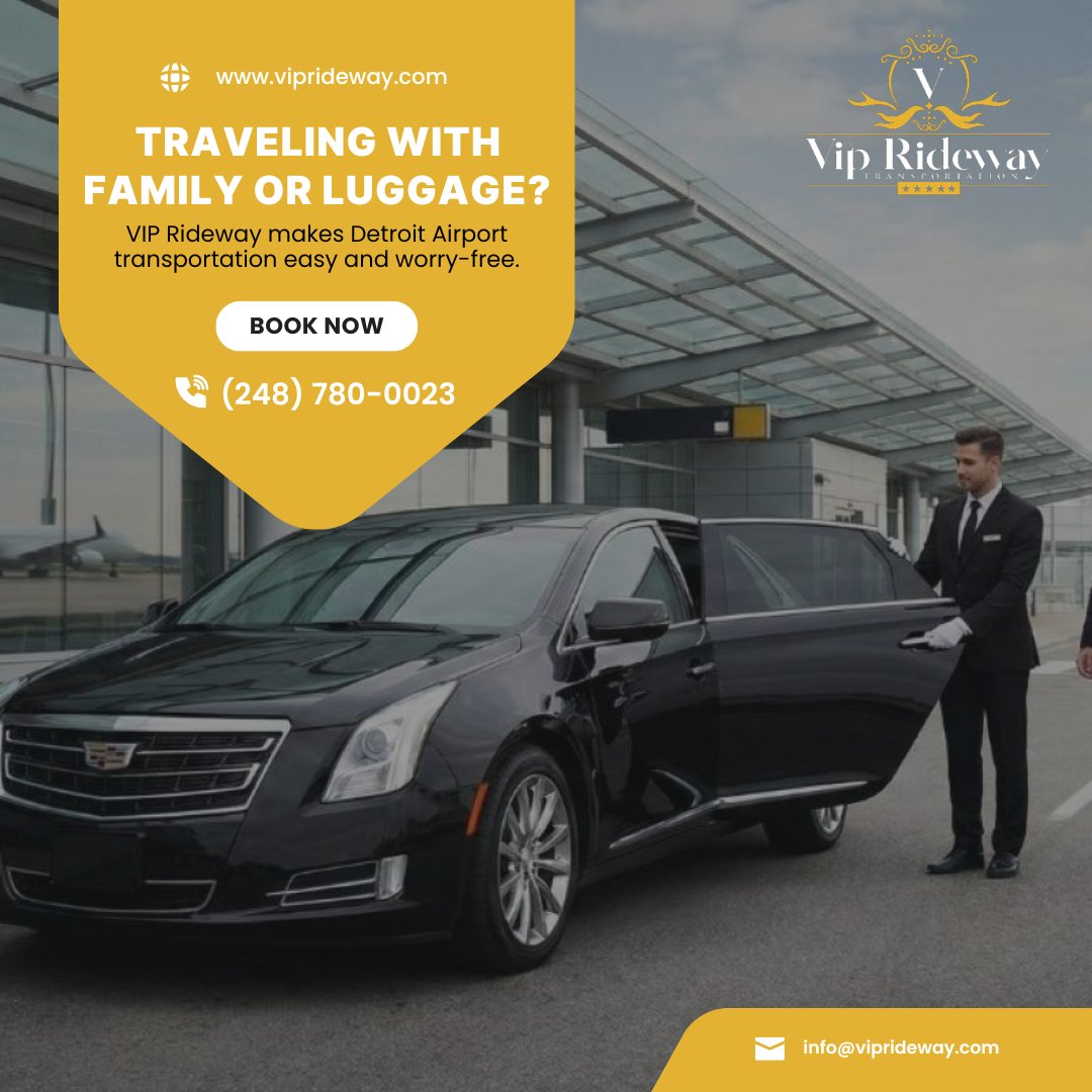 viprideway's tweet image. Traveling with family or luggage? VIP Rideway makes Detroit Airport transportation easy and worry-free.

Book today at viprideway.com/detroit-airpor… 

#DTWCarService #DetroitLimoService #VIPRideway #AirportTravel #FamilyTrip #DetroitTransportation #LuxuryRide #MichiganAirport