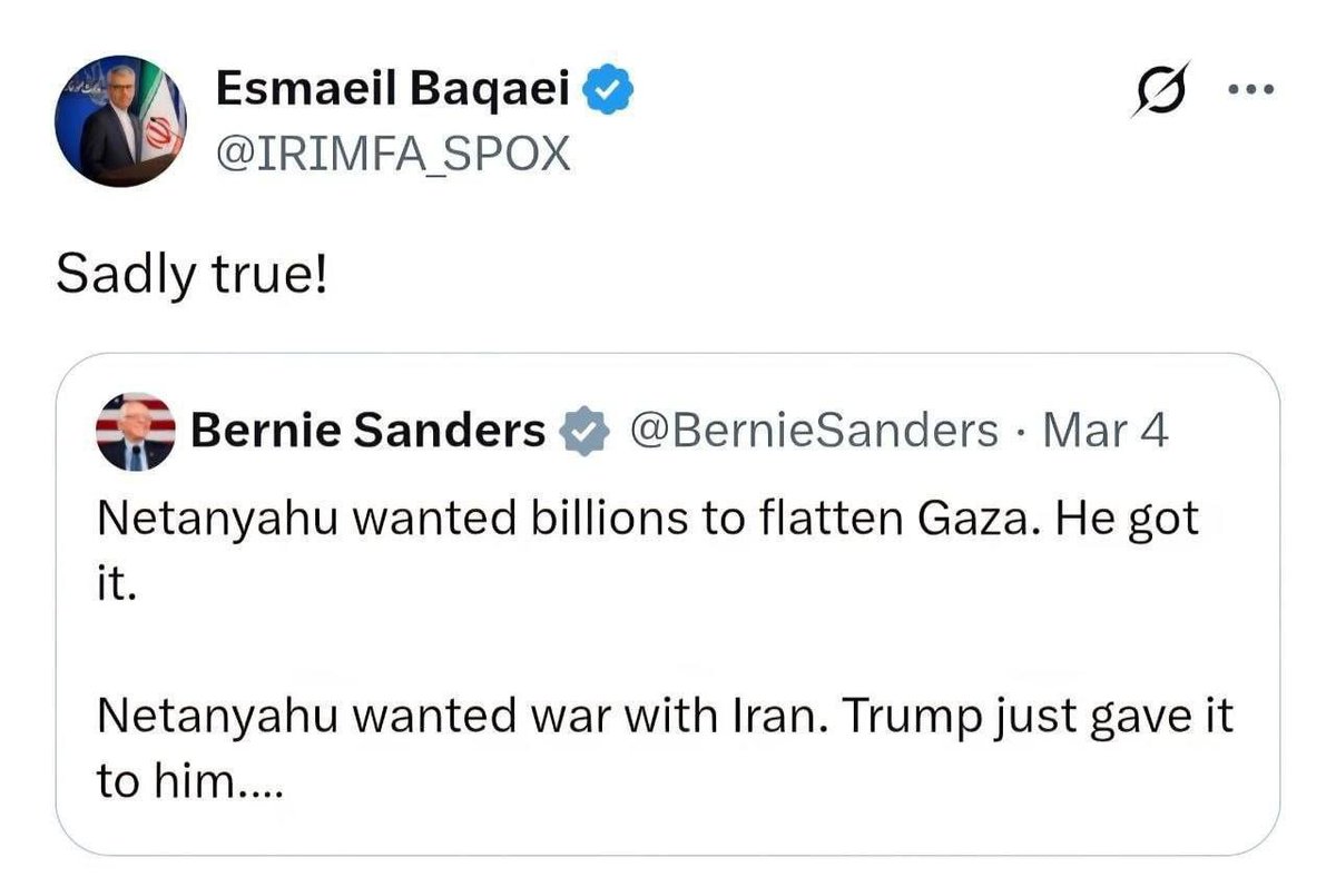 🇮🇷🇺🇸🇮🇱Iranian FM Spokesman agrees with Bernie