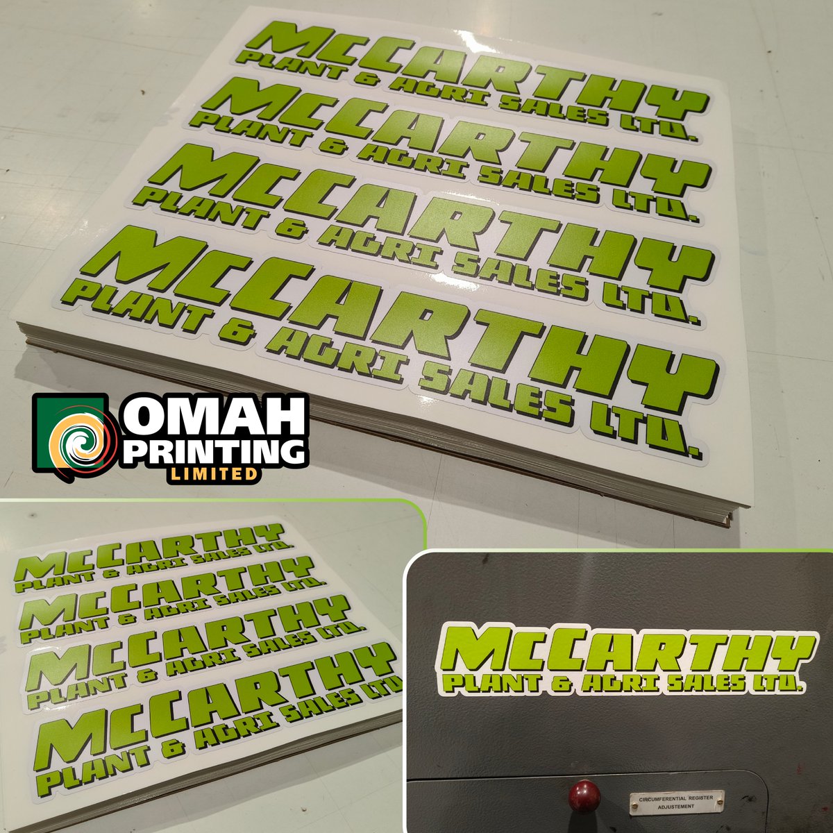 omahprintingltd's tweet image. Sticker restock for McCarthy Plant and Agri Sales Ltd.

#printing #vinylstickers #stickers #mccarthyplantandagri #corkbusiness #supportlocal