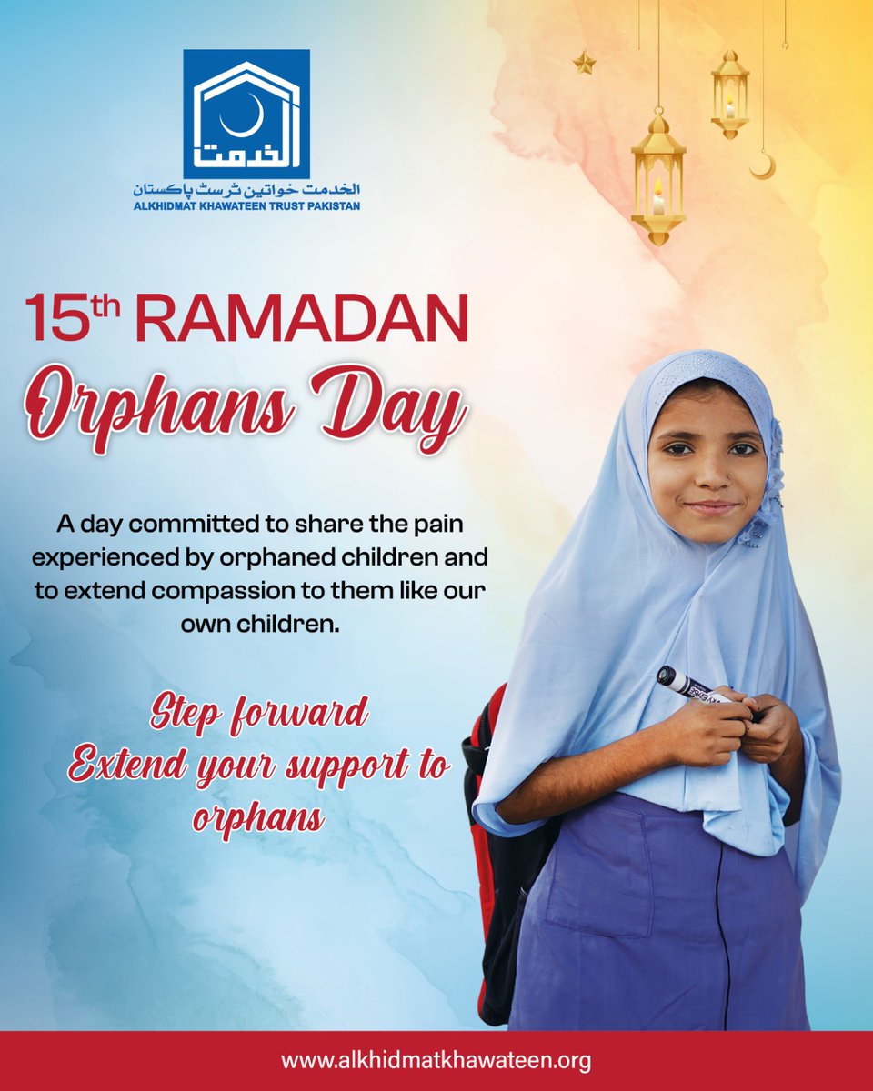 akktpak's tweet photo. 15th Ramadan - Orphan Day
📞Talk to us on Toll-Free No.: 0800-77778
🌐To donate online, visit https://t.co/XmUedwCQ8S
#OrphanDay #OrphanCare #Orphan #AghoshHomes #Alkhidmat #AlkhidmatKhawateenTrustPakistan https://t.co/wfA0no4uOZ